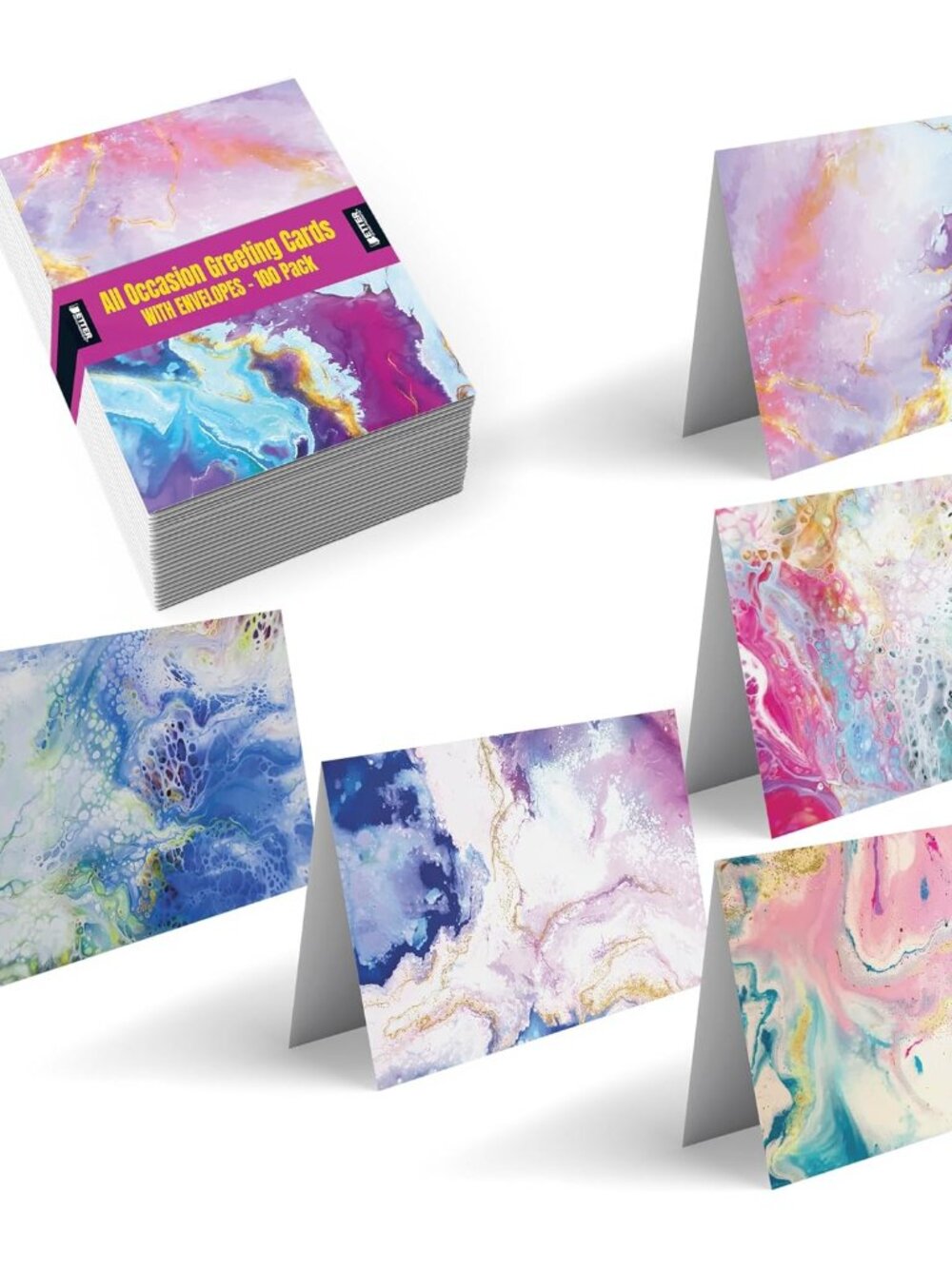 100-Pack All Occasion Greeting Cards, Assorted Blank Note Cards, 4 x 6 inch, 5 A